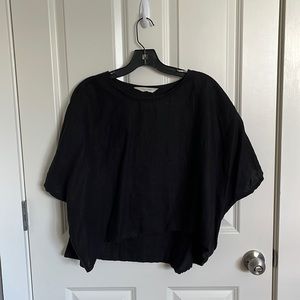 Elizabeth Suzann Lynn tee black midweight linen OS